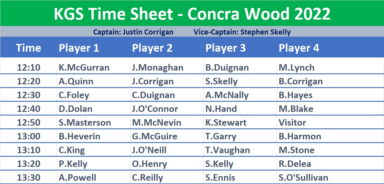 Tee Times for Concra Wood
.